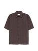 Men's Costumein short-sleeved shirt with pocket in brown