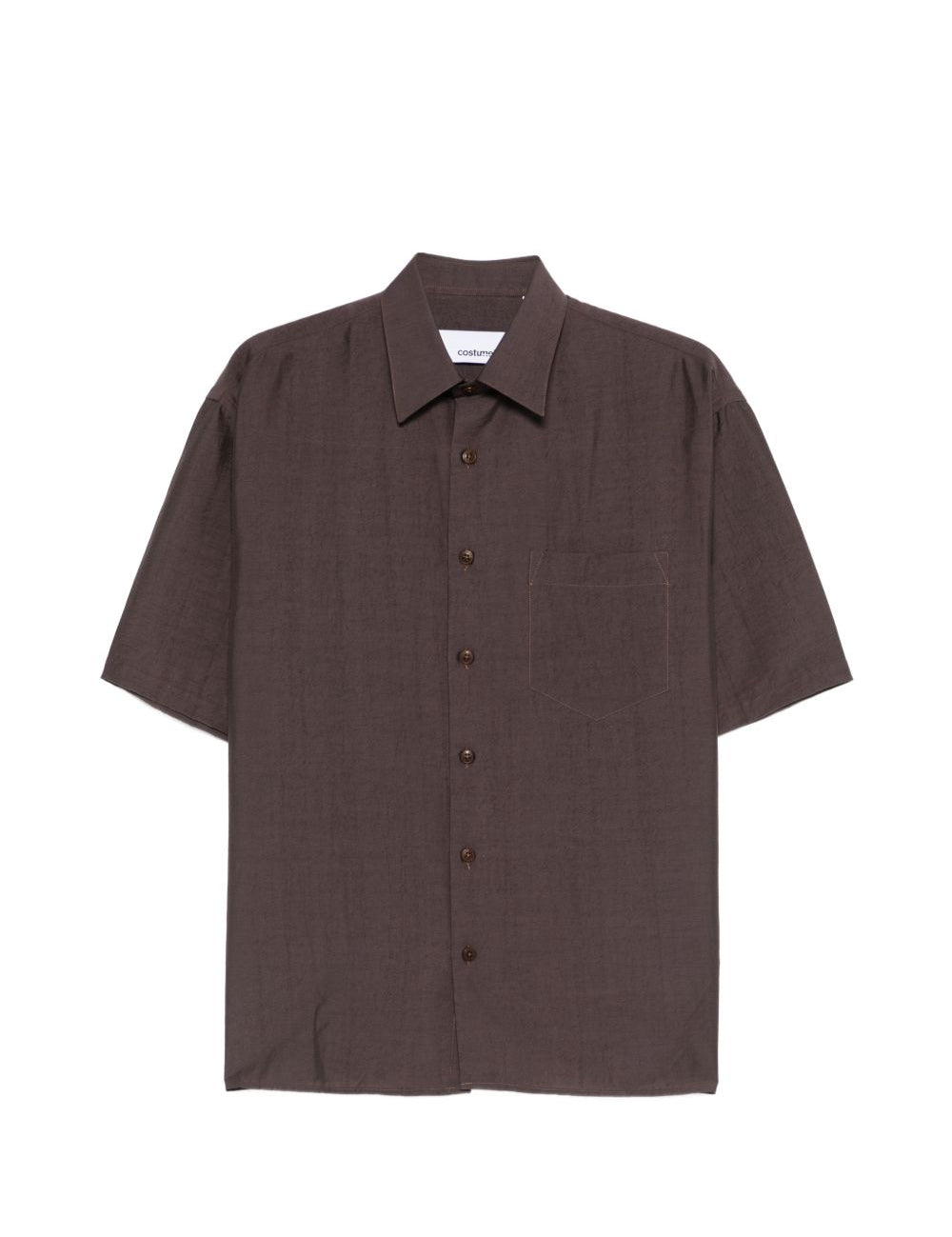 Camicia con tasca a maniche corte in marrone Costumein - uomo 