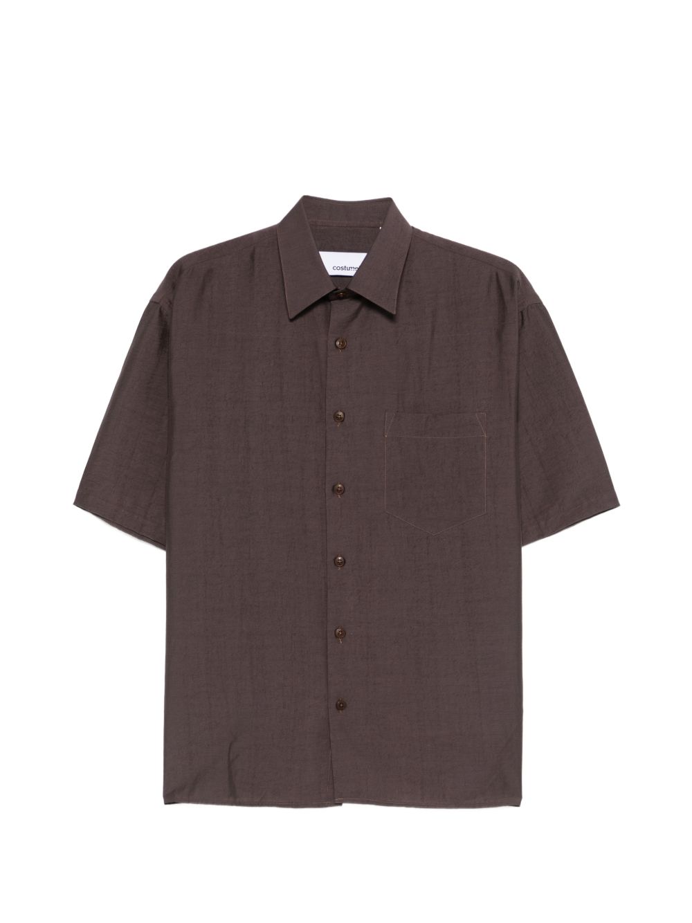 Camicia con tasca a maniche corte in marrone Costumein - uomo 