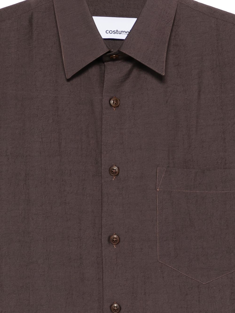 Camicia con tasca a maniche corte in marrone Costumein - uomo 