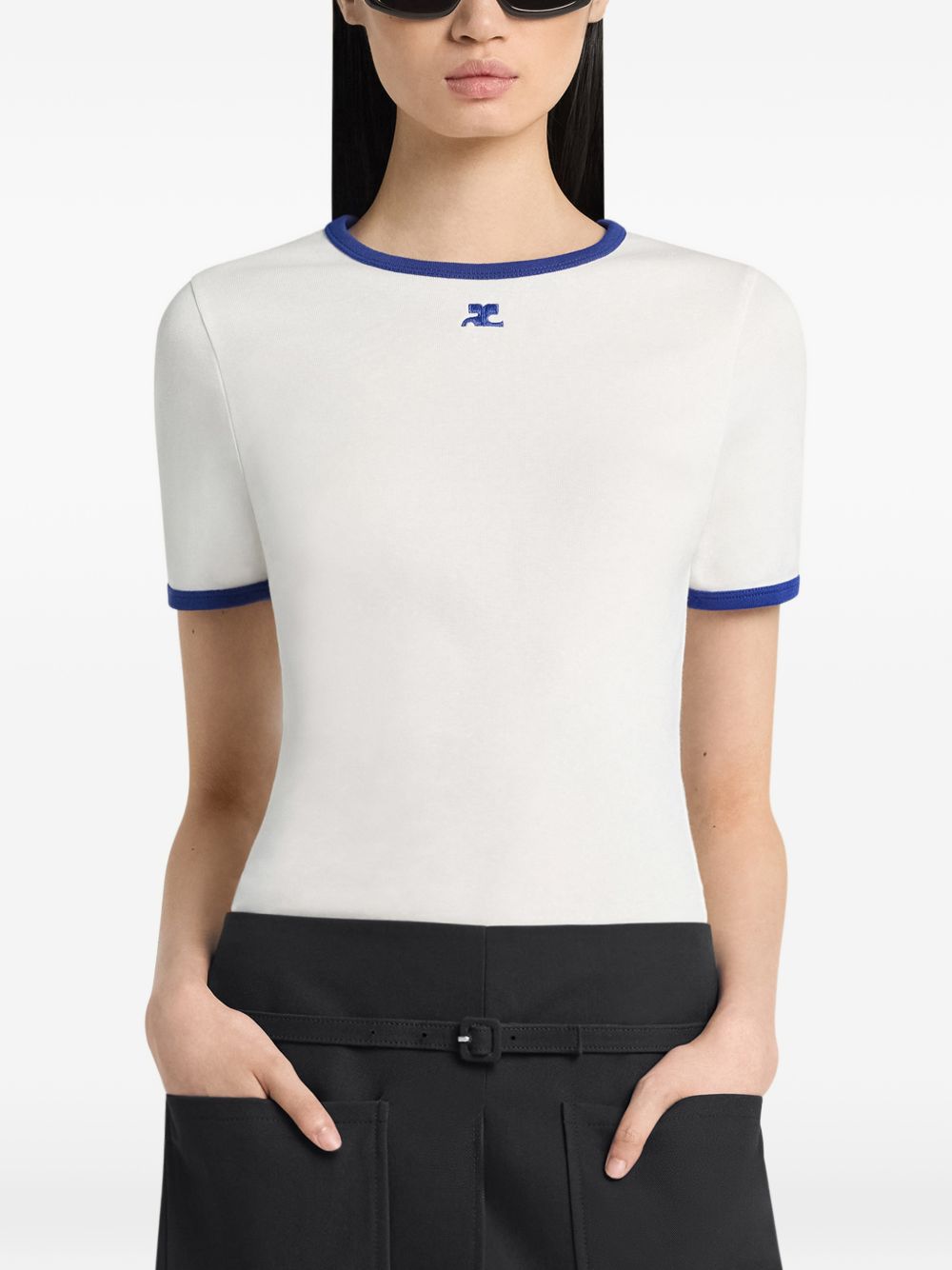 T-shirt con logo in bianco Courrèges - donna 