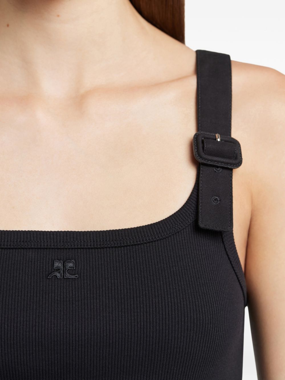 Canotta con fibbia anni '90 in nero Courrèges - donna 