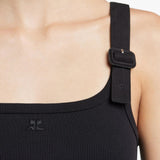 Canotta con fibbia anni '90 in nero Courrèges - donna 