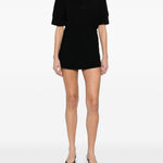 T-shirt polo con logo e toppa in nero Courrèges - donna 