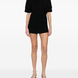 T-shirt polo con logo e toppa in nero Courrèges - donna 