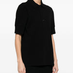 T-shirt polo con logo e toppa in nero Courrèges - donna 