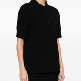T-shirt polo con logo e toppa in nero Courrèges - donna 