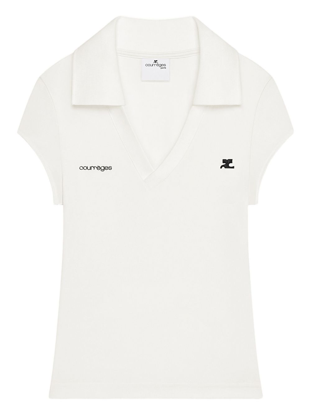 Polo con logo in bianco Courrèges - donna 