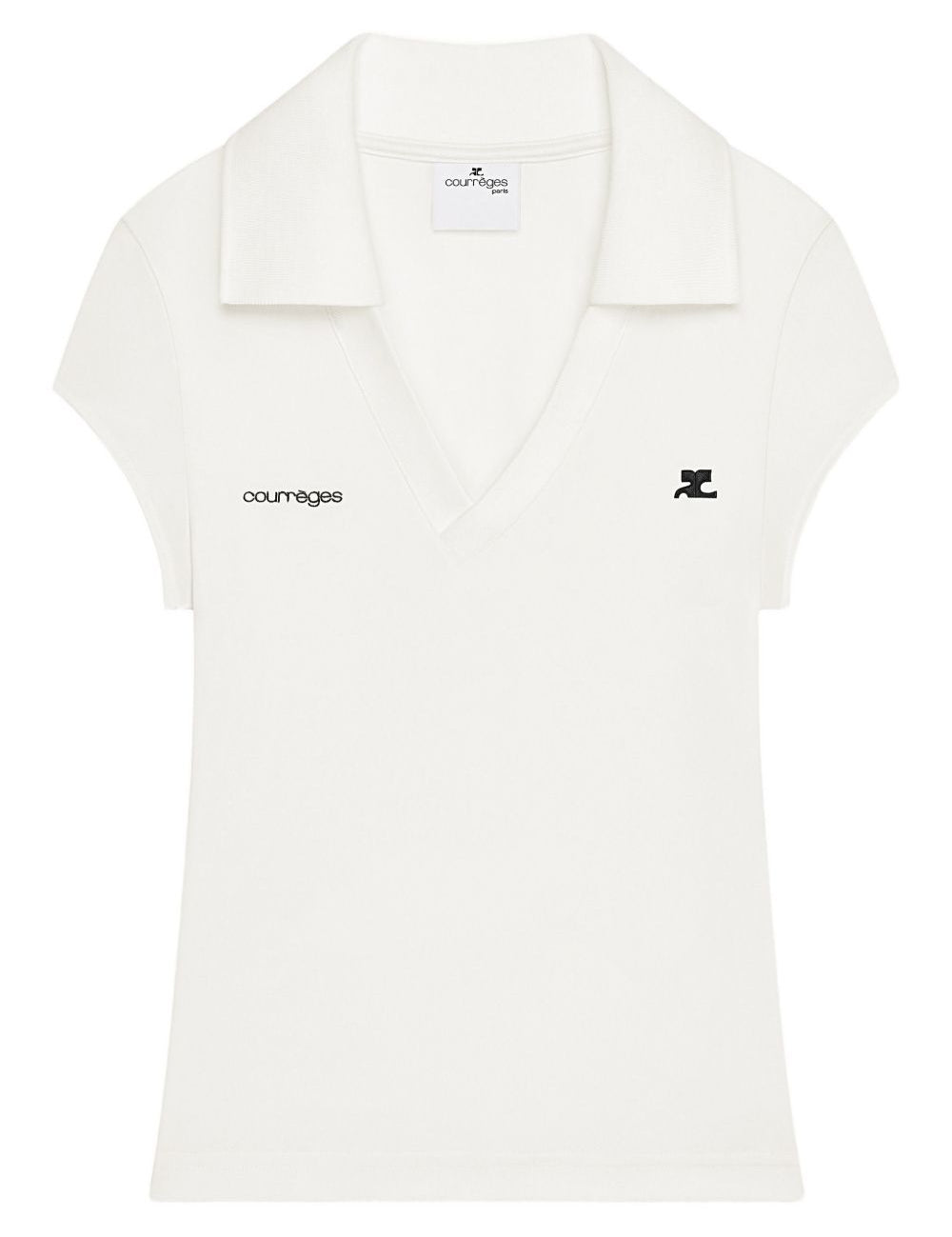 Polo con logo in bianco Courrèges - donna 