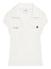 Polo con logo in bianco Courrèges - donna