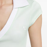 Polo con scollo a V in verde Courrèges - donna 