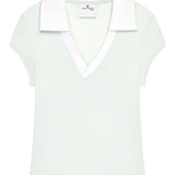 Polo con scollo a V in verde Courrèges - donna 