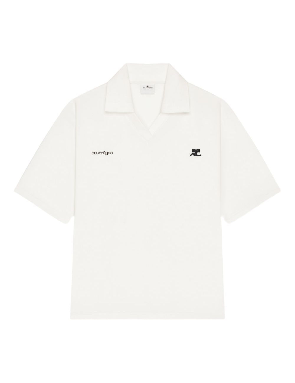 Polo con logo in bianco Courrèges - donna 