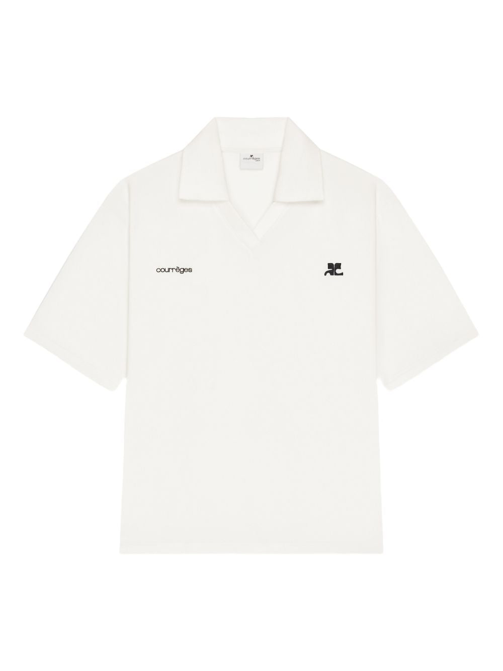 Polo con logo in bianco Courrèges - donna 