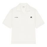 Polo con logo in bianco Courrèges - donna 