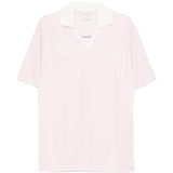 Polo con logo e ricamo a v in bianco Courrèges - donna 