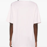 Polo con logo e ricamo a v in bianco Courrèges - donna 