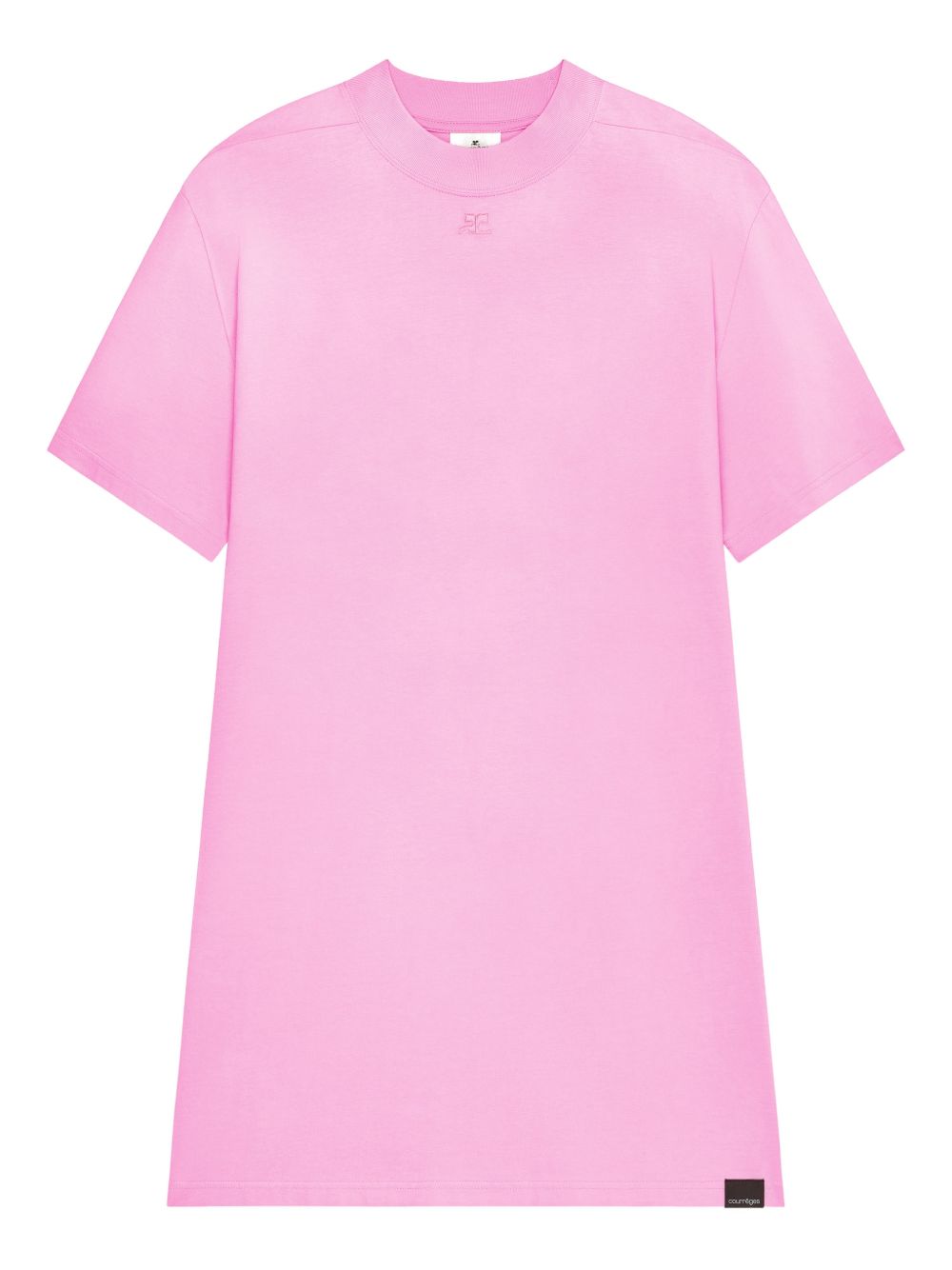 Abito stile T-shirt con logo ricamato in rosa Courrèges - donna 