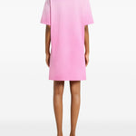 Abito stile T-shirt con logo ricamato in rosa Courrèges - donna 