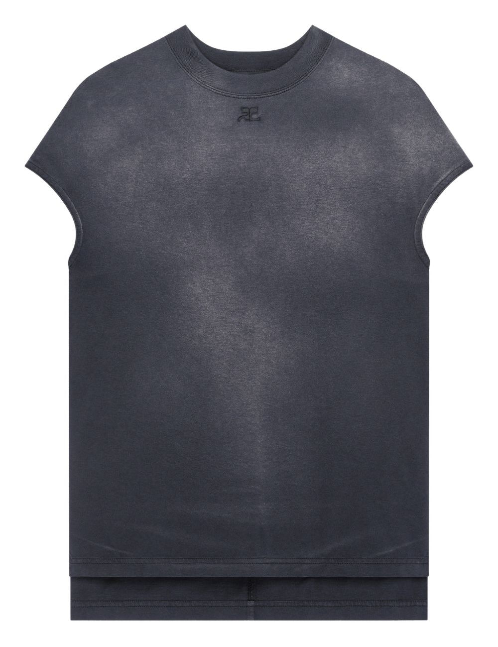 T-shirt con logo in nero Courrèges - donna 