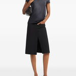 T-shirt con logo in nero Courrèges - donna 