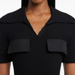 Abito midi a coste in nero Courrèges - donna 