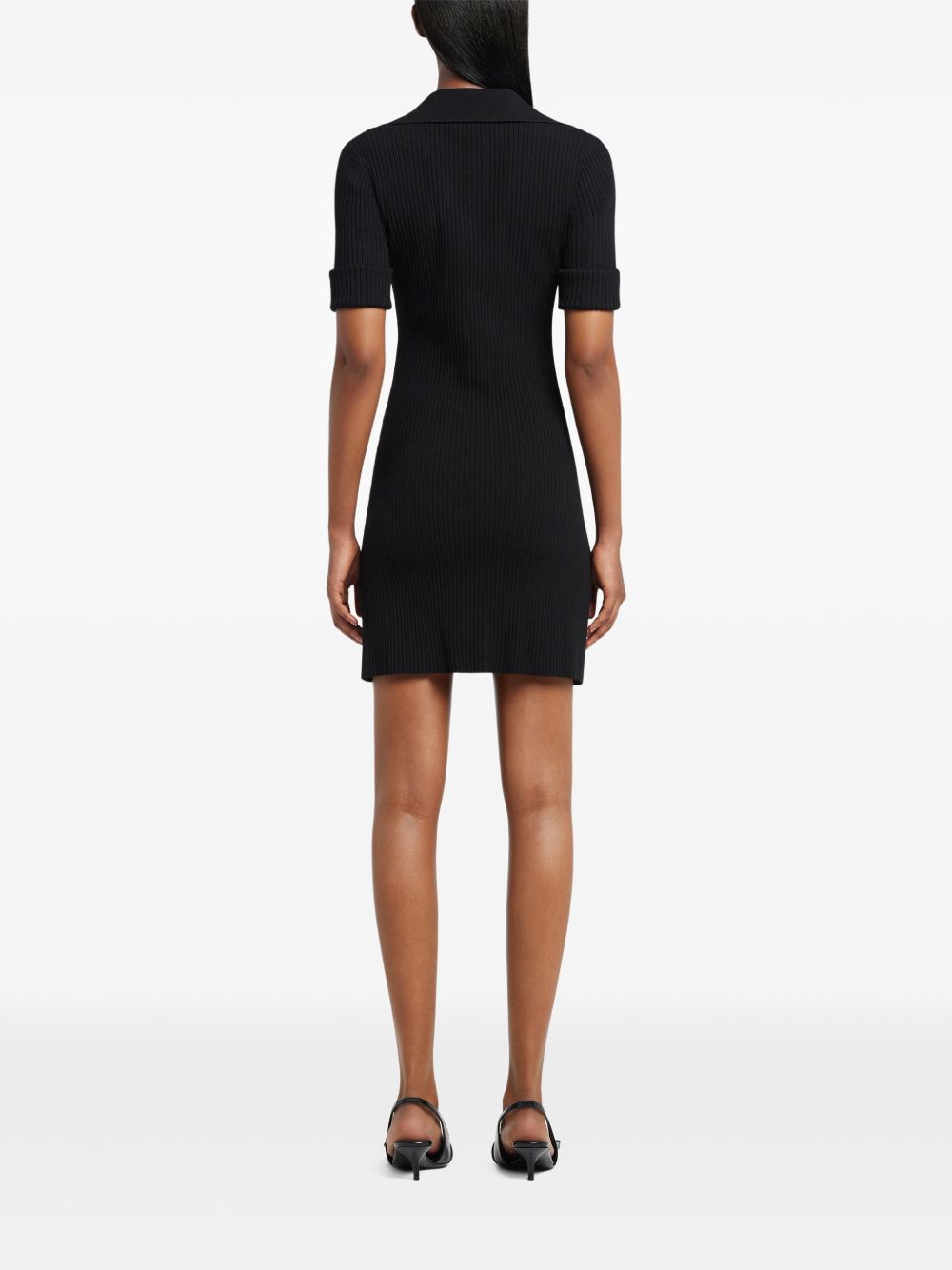 Abito midi a coste in nero Courrèges - donna 