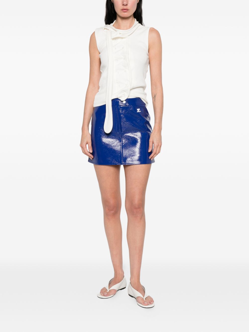 Gonna con logo in blu Courrèges - donna 