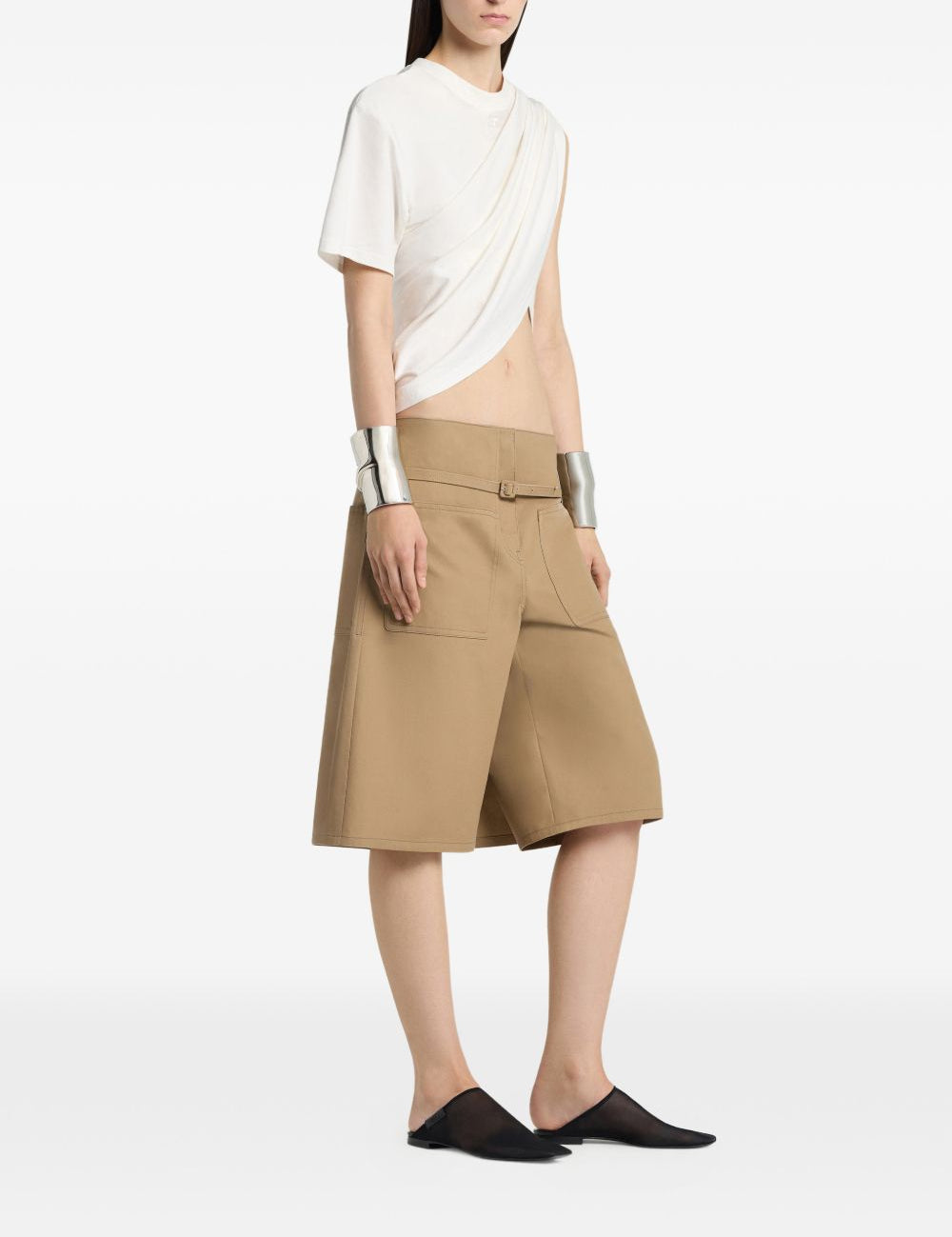 Shorts con cintura in beige Courrèges - donna 