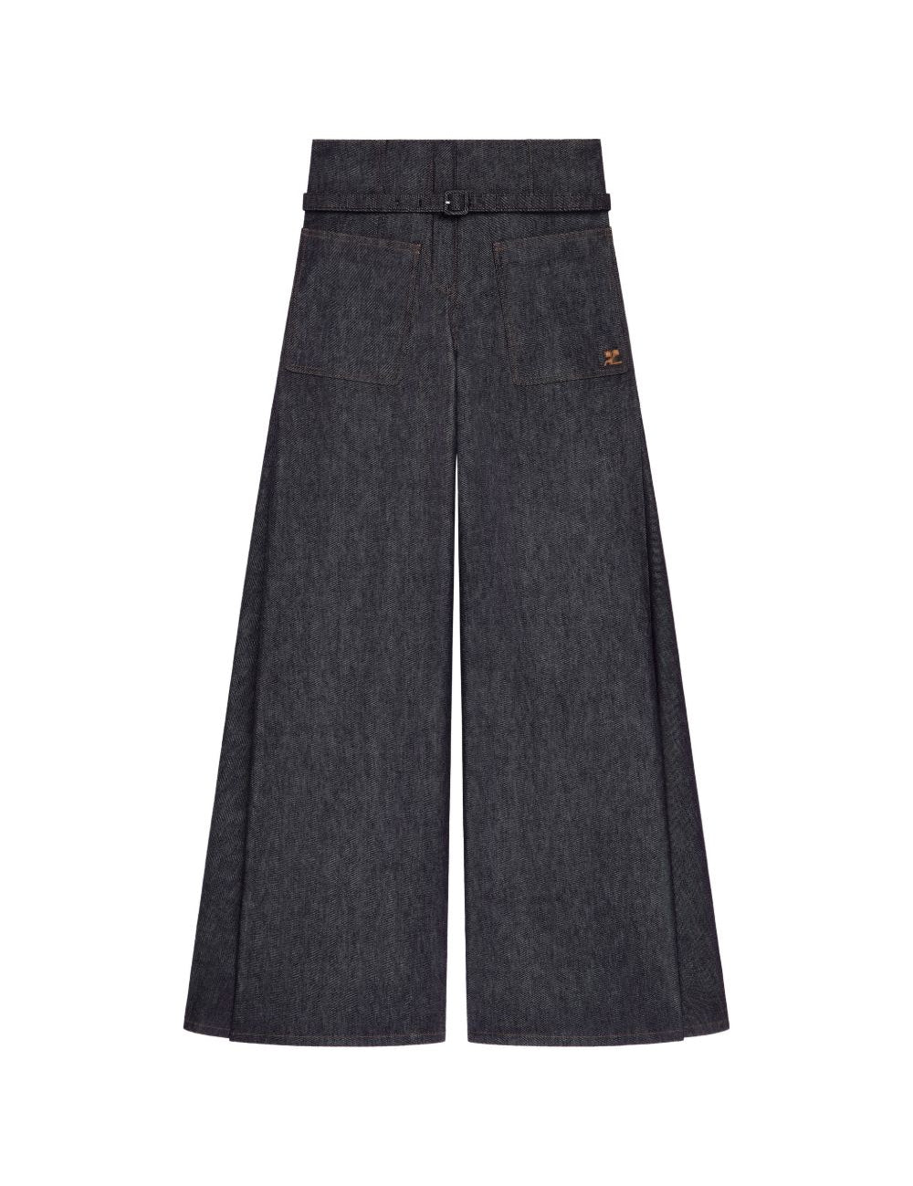 Pantaloni a palazzo con cintura in grigio Courrèges - donna 