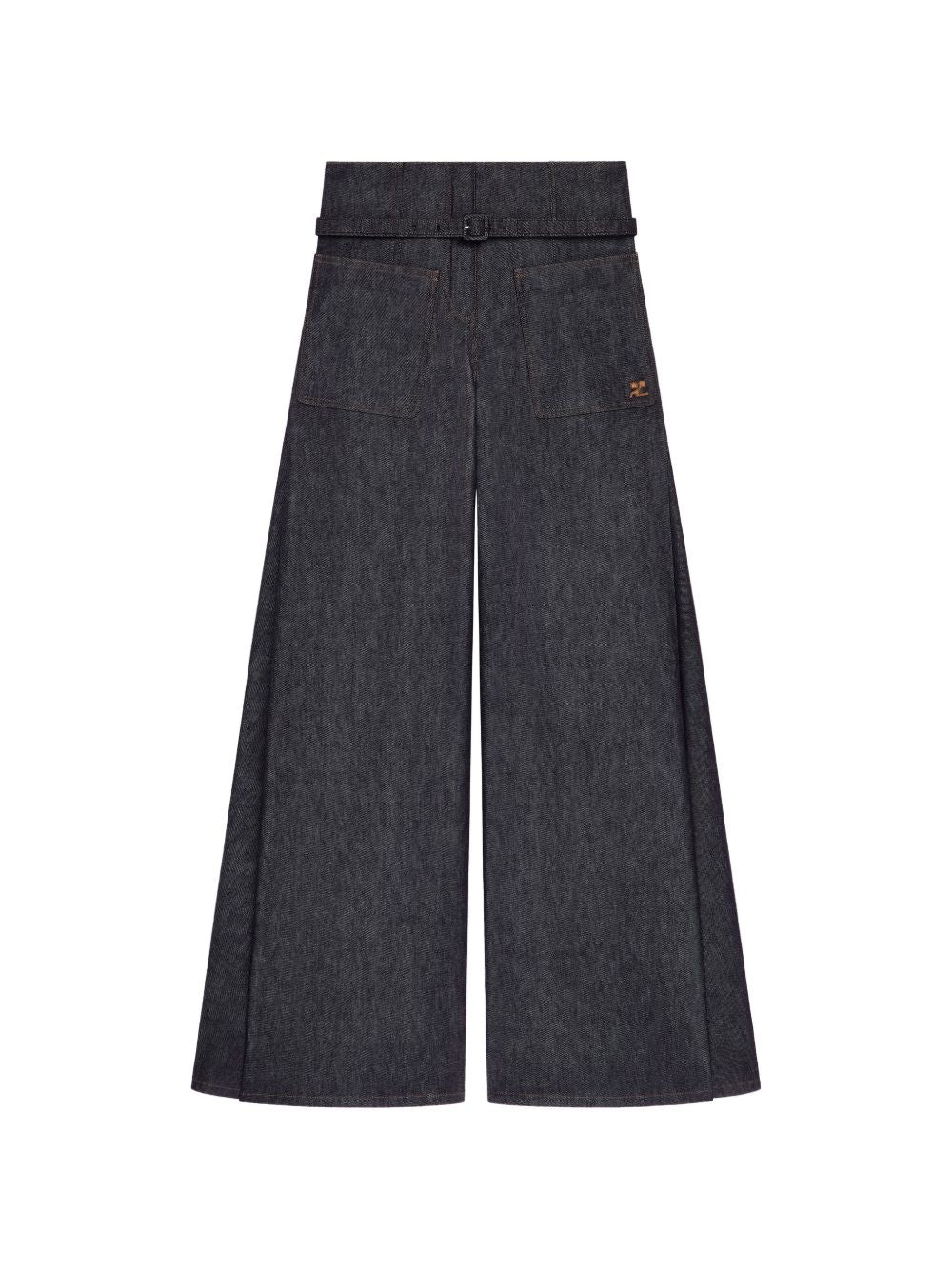 Pantaloni a palazzo con cintura in grigio Courrèges - donna 