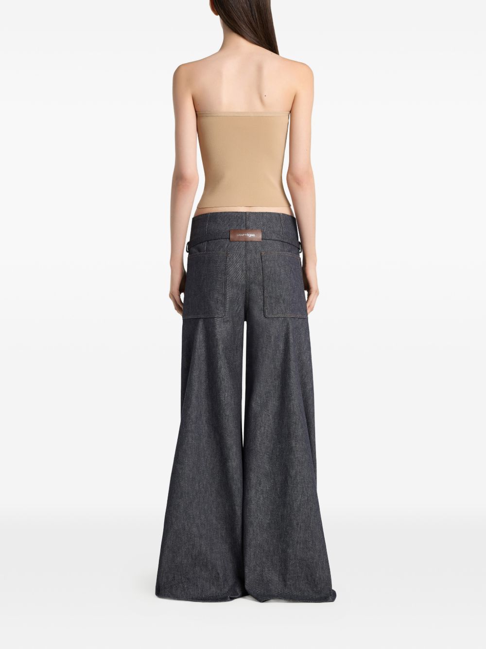 Pantaloni a palazzo con cintura in grigio Courrèges - donna 
