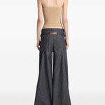Pantaloni a palazzo con cintura in grigio Courrèges - donna 