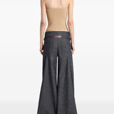 Pantaloni a palazzo con cintura in grigio Courrèges - donna 