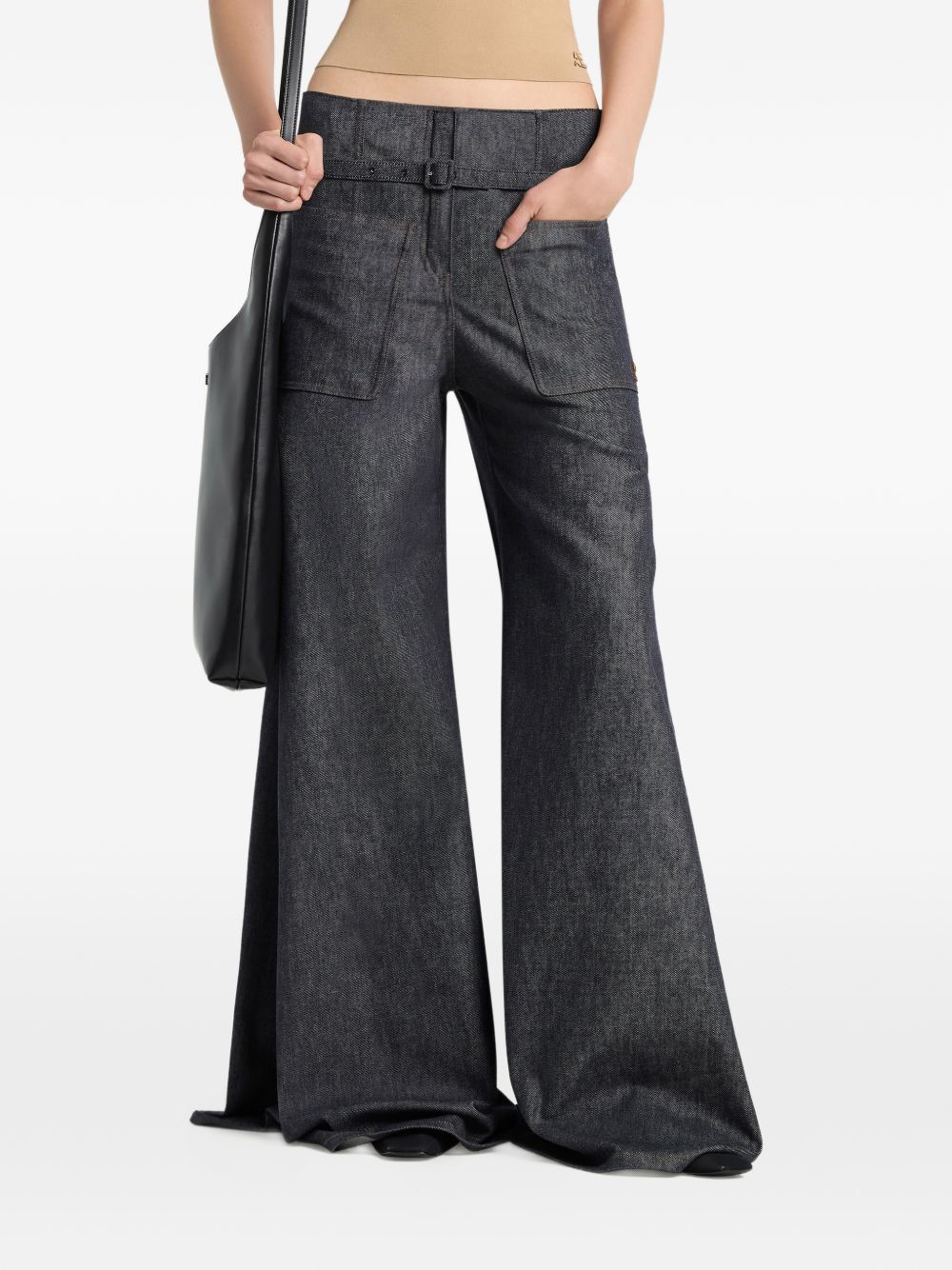 Pantaloni a palazzo con cintura in grigio Courrèges - donna 