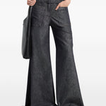 Pantaloni a palazzo con cintura in grigio Courrèges - donna 