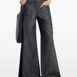 Pantaloni a palazzo con cintura in grigio Courrèges - donna 