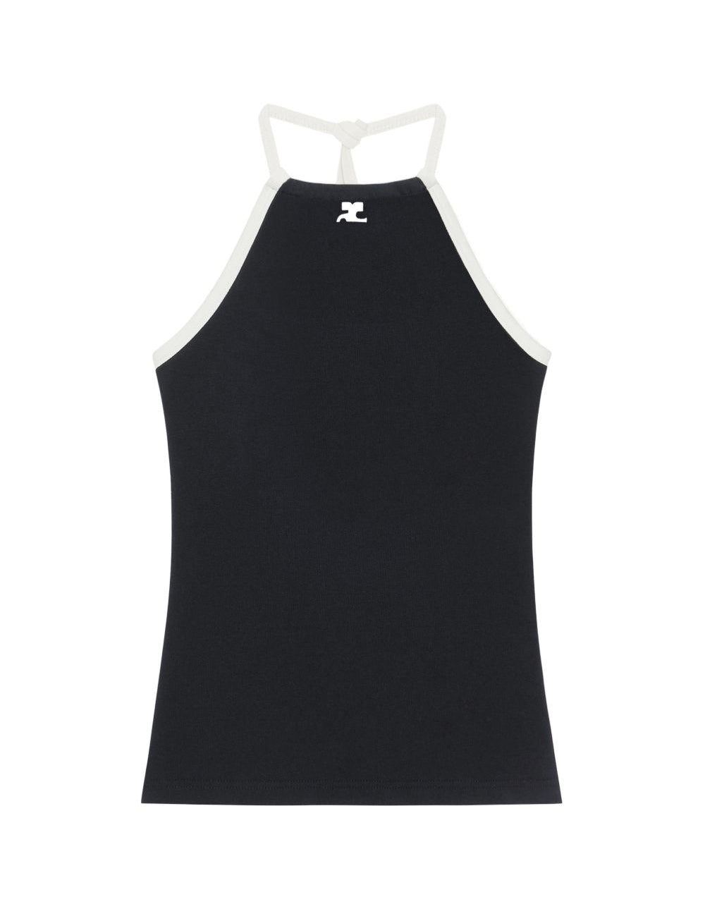 Canotta con nodo posteriore in nero Courrèges - donna 