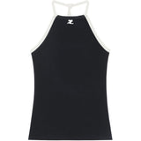 Canotta con nodo posteriore in nero Courrèges - donna 