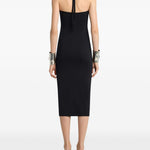 Abito midi con logo in nero Courrèges - donna 