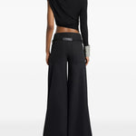 Top crop asimmetrico in nero Courrèges - donna 