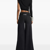 Top crop asimmetrico in nero Courrèges - donna 