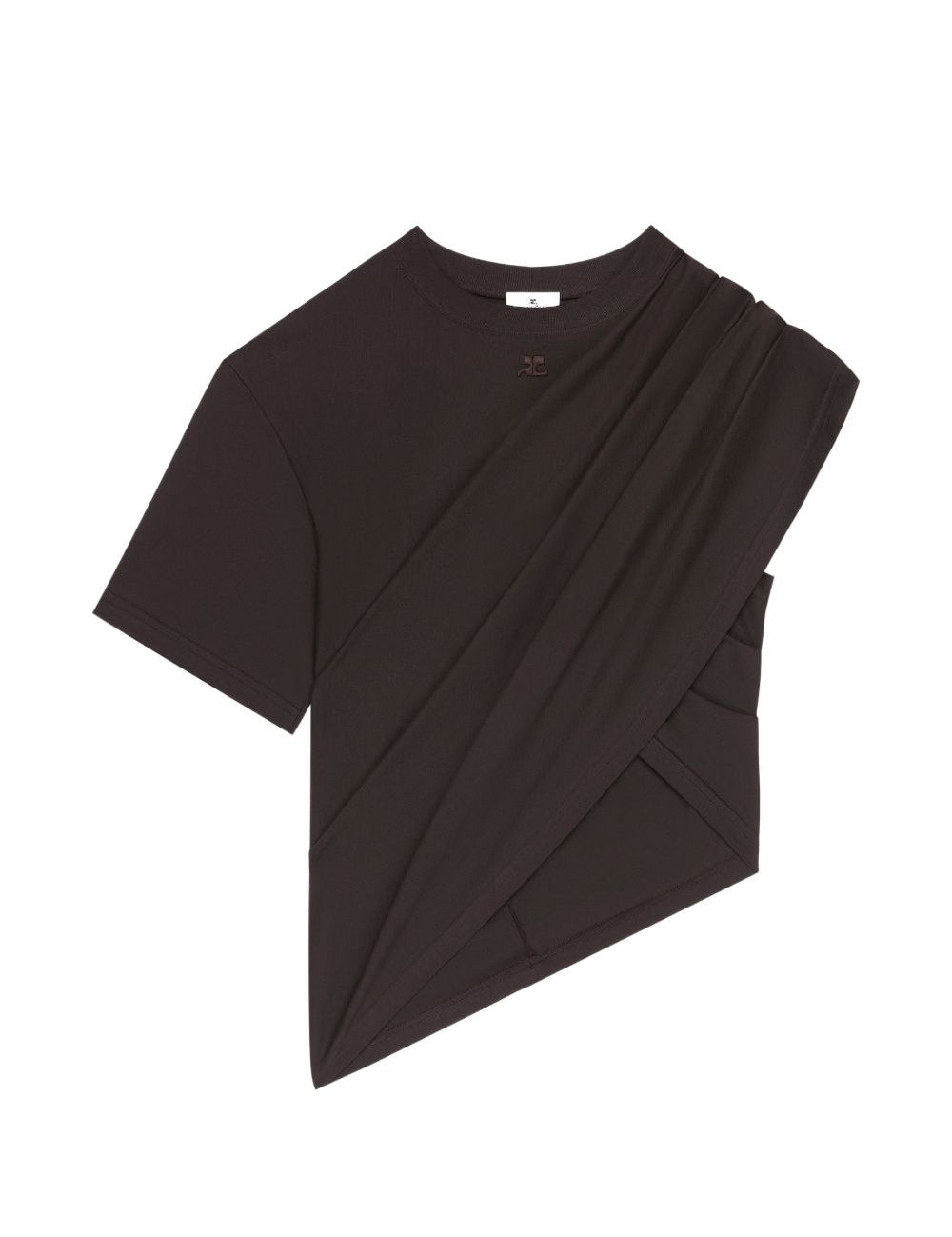 Top asimmetrico drappeggiato in marrone Courrèges - donna 
