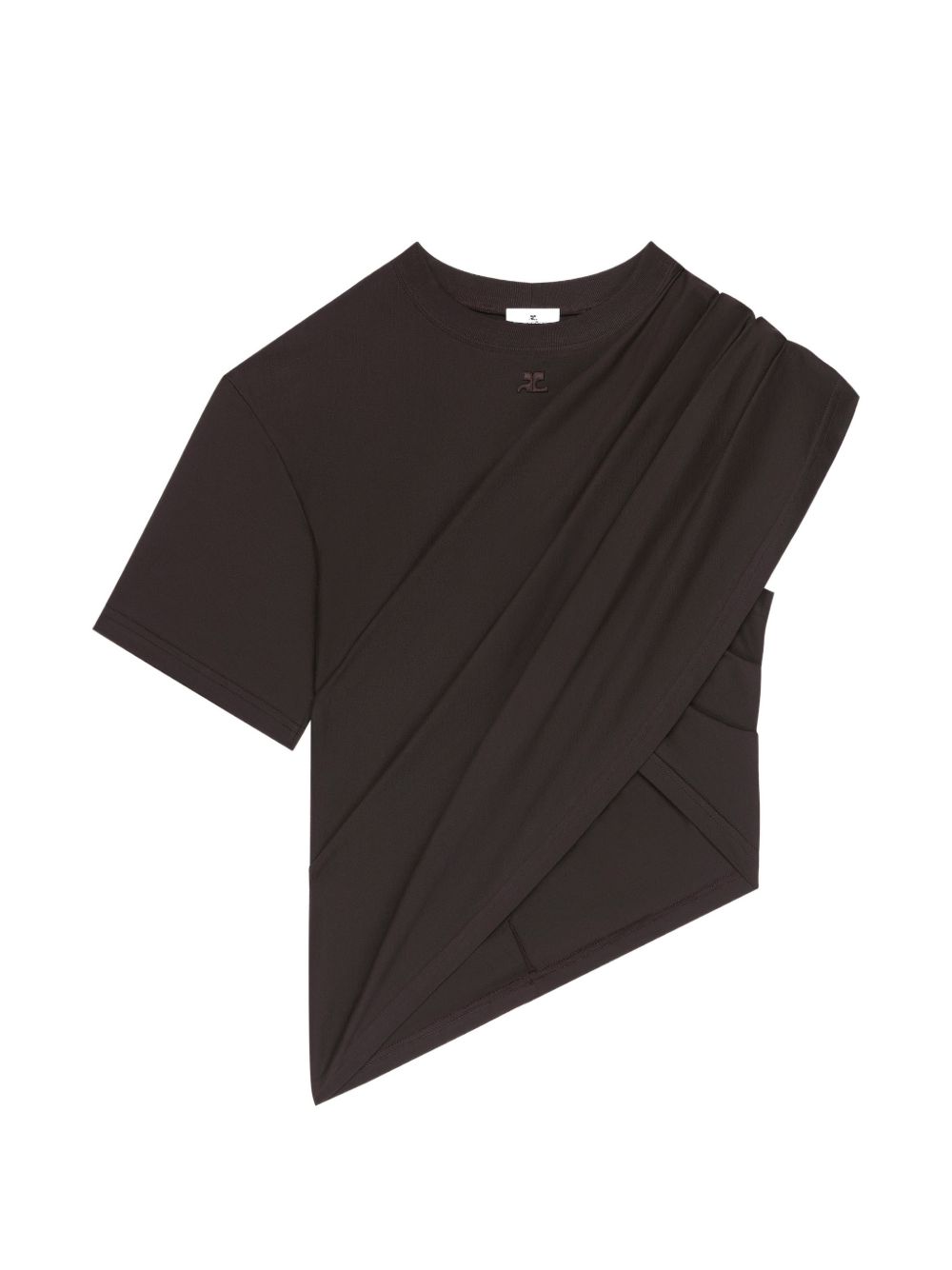 Top asimmetrico drappeggiato in marrone Courrèges - donna 