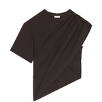 Top asimmetrico drappeggiato in marrone Courrèges - donna 