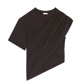 Top asimmetrico drappeggiato in marrone Courrèges - donna 