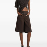 Top asimmetrico drappeggiato in marrone Courrèges - donna 