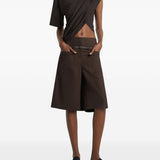 Top asimmetrico drappeggiato in marrone Courrèges - donna 