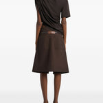 Top asimmetrico drappeggiato in marrone Courrèges - donna 