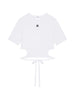 T-shirt crop con cut-out in bianco Courrèges - donna